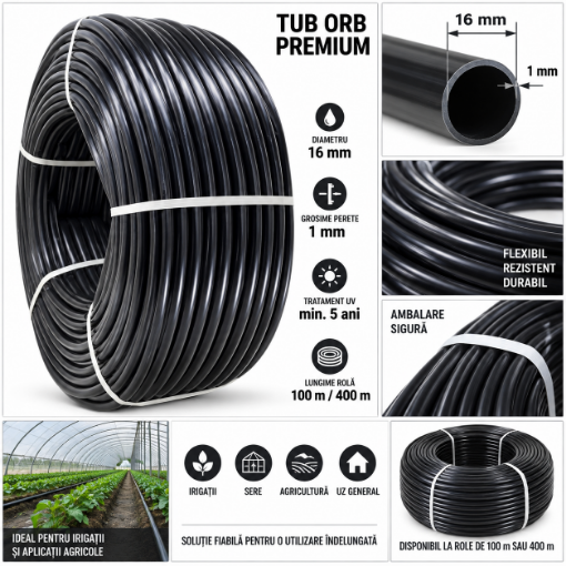 Poza cu Tub orb PE 16 mm, perete 1,1 mm – 100/400 m